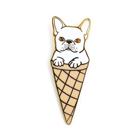 French Bulldog Ice Cream Enamel Pin